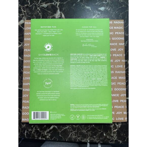 NIB Raw Sugar Kids 3pc Fun Gift Set Shampoo/Conditioner, Lotion, Slime Body Wash - Picture 2 of 3